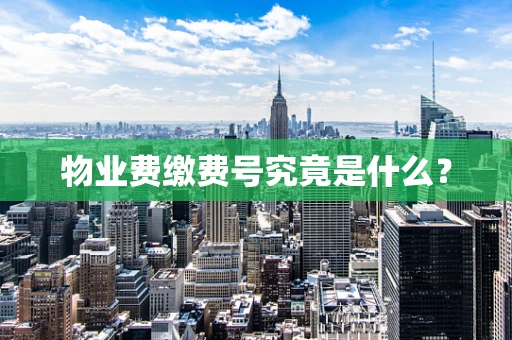 物业费缴费号究竟是什么？