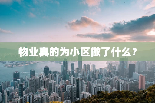 物业真的为小区做了什么？