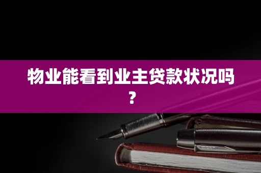 物业能看到业主贷款状况吗？