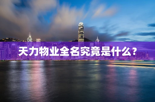 天力物业全名究竟是什么？