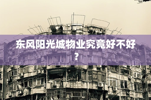 东风阳光城物业究竟好不好？