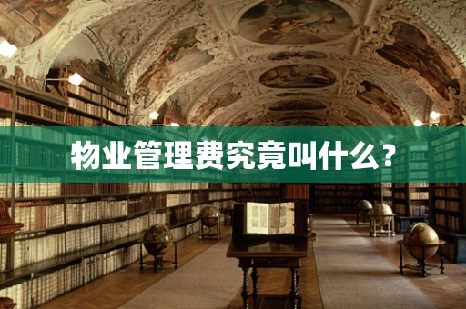 物业管理费究竟叫什么？