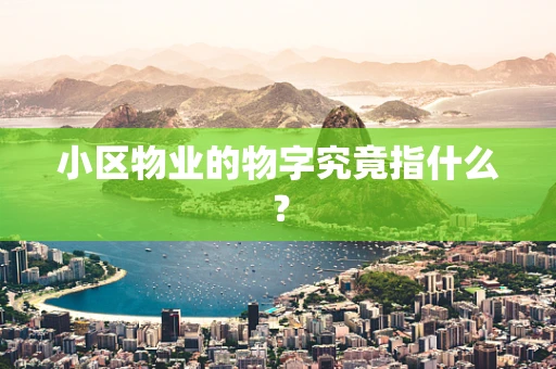 小区物业的物字究竟指什么？