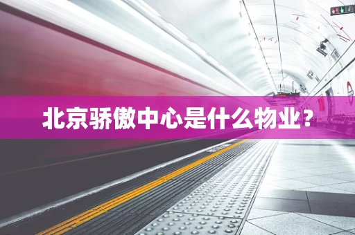 北京骄傲中心是什么物业？