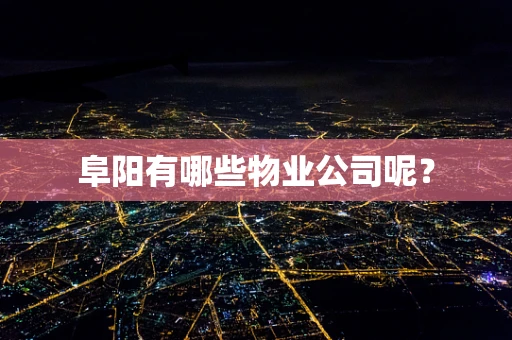 阜阳有哪些物业公司呢？