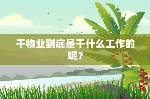 干物业到底是干什么工作的呢？