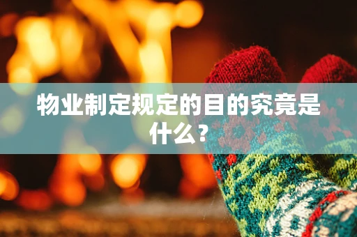 物业制定规定的目的究竟是什么？