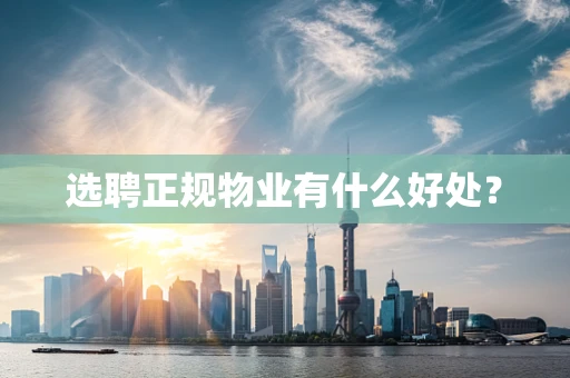选聘正规物业有什么好处？