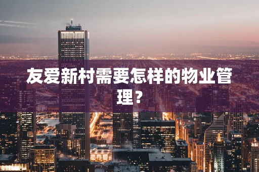 友爱新村需要怎样的物业管理？