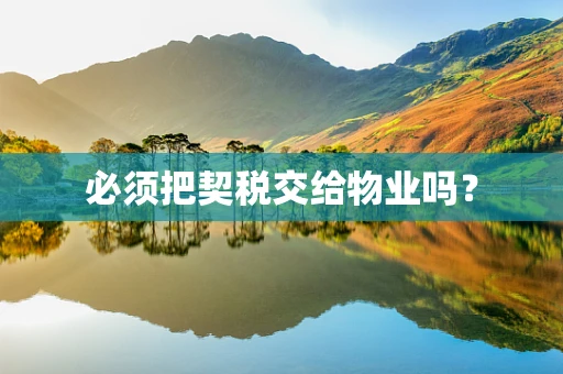 必须把契税交给物业吗？