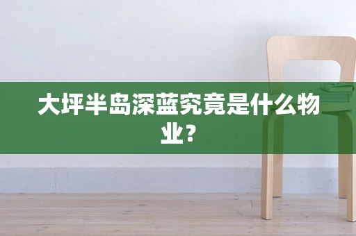 大坪半岛深蓝究竟是什么物业？
