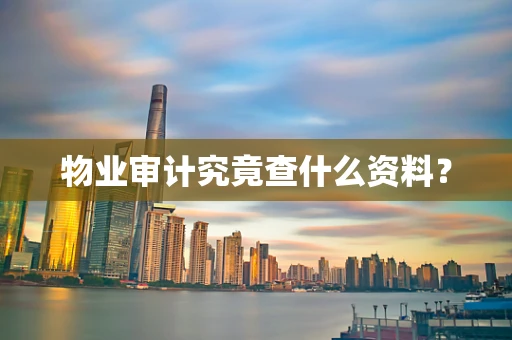 物业审计究竟查什么资料？
