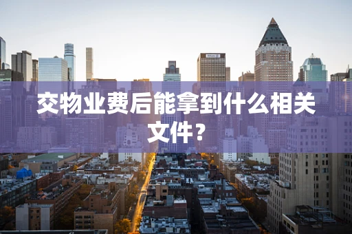 交物业费后能拿到什么相关文件？