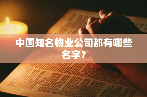 中国知名物业公司都有哪些名字？