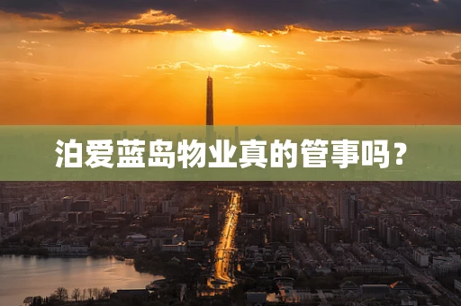 泊爱蓝岛物业真的管事吗？