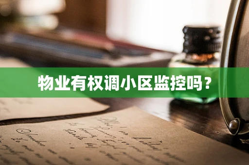 物业有权调小区监控吗？