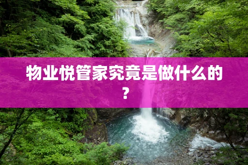 物业悦管家究竟是做什么的？