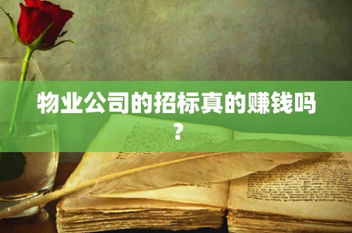 物业公司的招标真的赚钱吗？