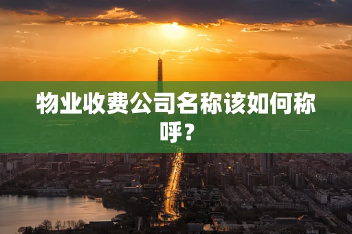 物业收费公司名称该如何称呼？