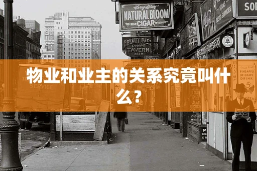 物业和业主的关系究竟叫什么？