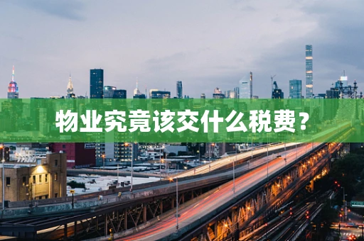 物业究竟该交什么税费？