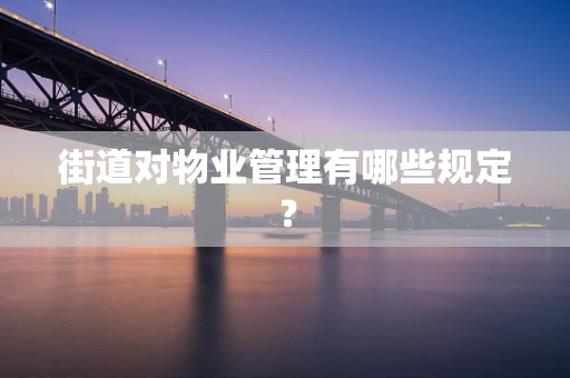 街道对物业管理有哪些规定？