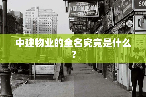 中建物业的全名究竟是什么？