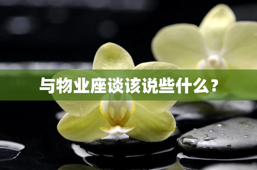与物业座谈该说些什么？