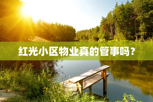 红光小区物业真的管事吗？