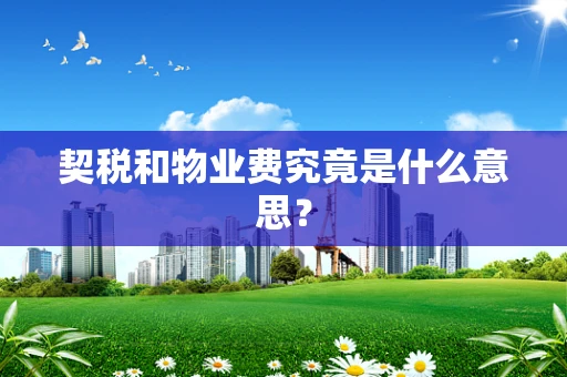 契税和物业费究竟是什么意思？