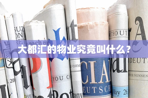 大都汇的物业究竟叫什么？