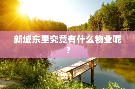 新城东里究竟有什么物业呢？