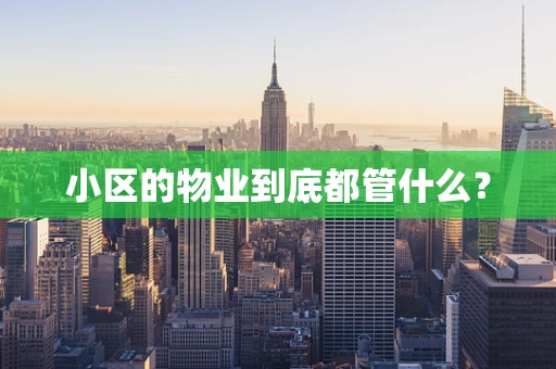 小区的物业到底都管什么？