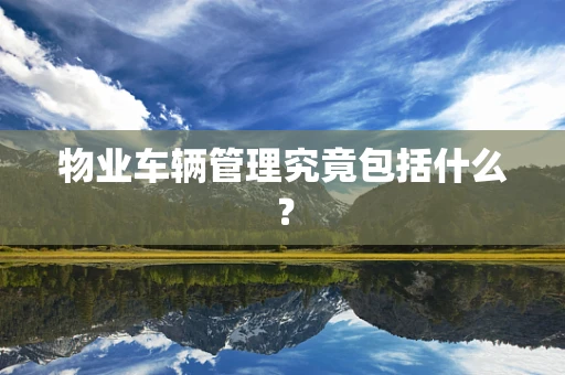物业车辆管理究竟包括什么？