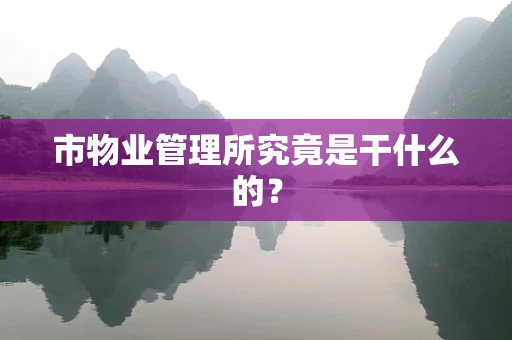 市物业管理所究竟是干什么的？