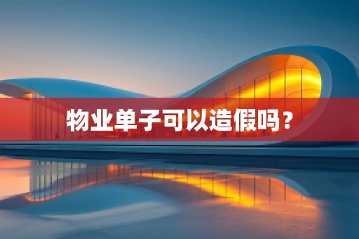 物业单子可以造假吗？