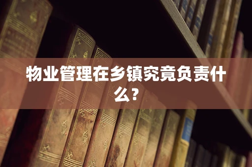 物业管理在乡镇究竟负责什么？