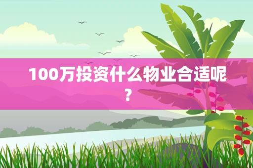 100万投资什么物业合适呢？